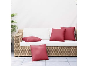Lot de 4 coussins de canapé, coussins décoratifs rouge vin 60x60 cm tissu cf59228