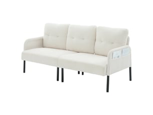 Canapé droit fixe <strong></strong> <strong>Seren Glow</strong> 3 places Velours côtelé beige