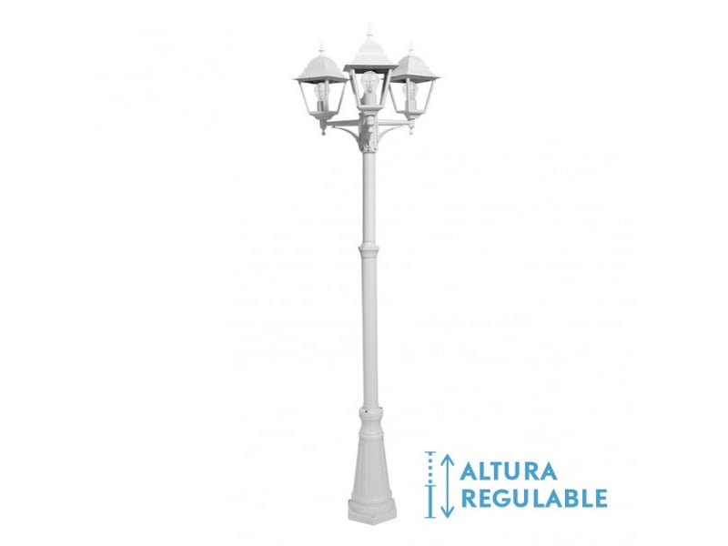  Lampadaire extérieur fabrilamp spica 3 x e27 blanc ip44 157-220 x 62 x 62 cm 149243001 - Conforama A