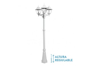 Lampadaire extérieur fabrilamp spica 3 x e27 blanc ip44 157-220 x 62 x 62 cm