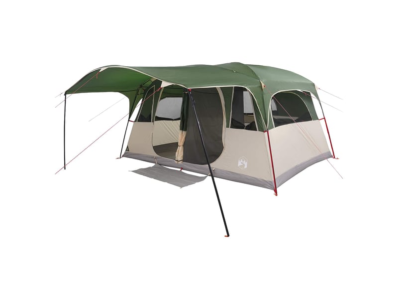  Tente tunnel, tente de camping 12 personne vert polyester et acier  - Conforama A