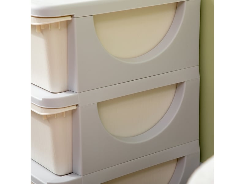  Meuble de rangement enfant 37 x 37 x 56,5 cm – blanc crème – 3 tiroirs amovibles avec assise pratique  - Conforama D