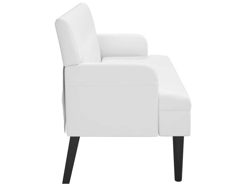  Canapé 2 places avec dossier blanc 112x65,5x75 cm similicuir  - Conforama D