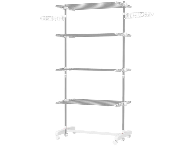  Séchoir à linge pliable 4 niveaux en acier blanc 142 x 55 x 172 cm  - Conforama B