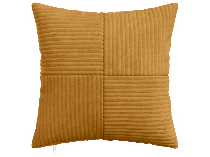 Lot de 12 housses de coussin almelo jaune 50 x 50 cm velours côtelé cf49020  - Conforama A
