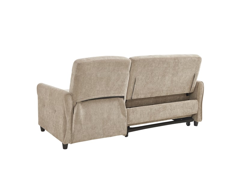 Canapé convertible 3 places en chenille marron, 176 x 148 x 83 cm Fay Lum - Conforama W