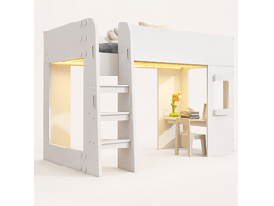 Lit mezzanine 90x200 cm <strong>HAUSS SPOLE</strong>  <strong></strong> coloris blanc