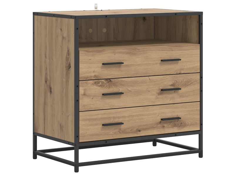  Armoire à tiroirs, commode 3-tiroir chêne artisanal 70x41x70 cm  - Conforama A