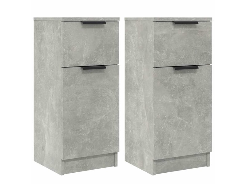  Buffets 2 pcs - bahut - meuble de rangement gris béton 30x30x70 cm bois d'ingénierie  - Conforama A