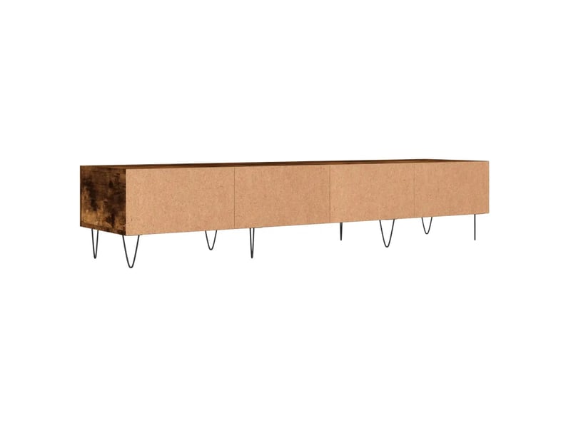  Meuble tv contemporain rangement pratique 150 x 36 x 30 cm en bois d'ingénierie chêne fumé 02_0048713  - Conforama E