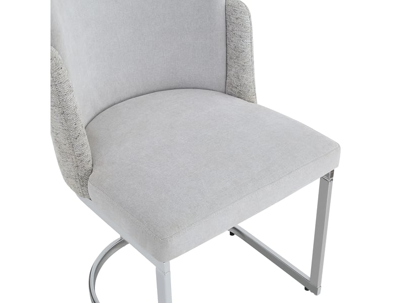  Lot de 6 chaises de salle à manger,61,5x53,5x86 cm,chenille,gris clair argenté  - Conforama D