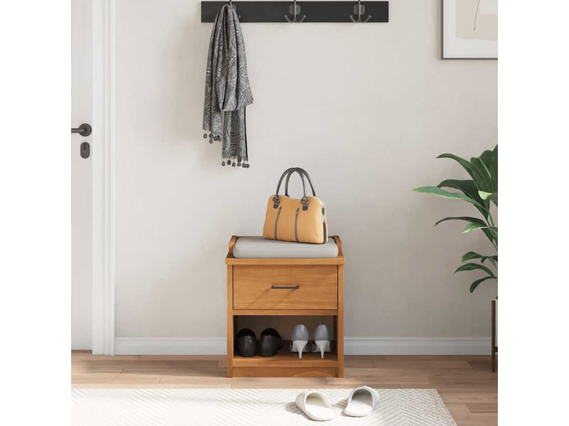 Banc de couloir, banc de rangement sandnes 45x40x50 cm bois de pin massif shl16521  - Conforama C