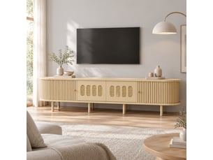 Meuble tv coloris naturel 180 cm STILVORA