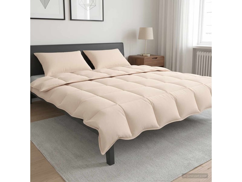  Ensemble de duvet 2 pcs - couette 260 x 240 cm toutes saisons beige  - Conforama B
