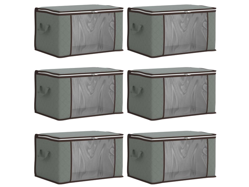  Boîte de rangement avec fenêtre latérale transparente 6 pcs gris shl57379  - Conforama A