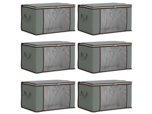 Boîte de rangement avec fenêtre latérale transparente 6 pcs gris shl57379