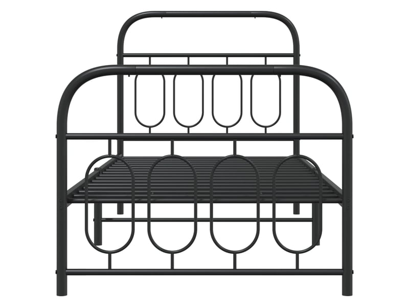  Lit simple- lit adulte -  cadre de lit métal sans matelas avec pied de lit noir 80x200 cm  - Conforama C