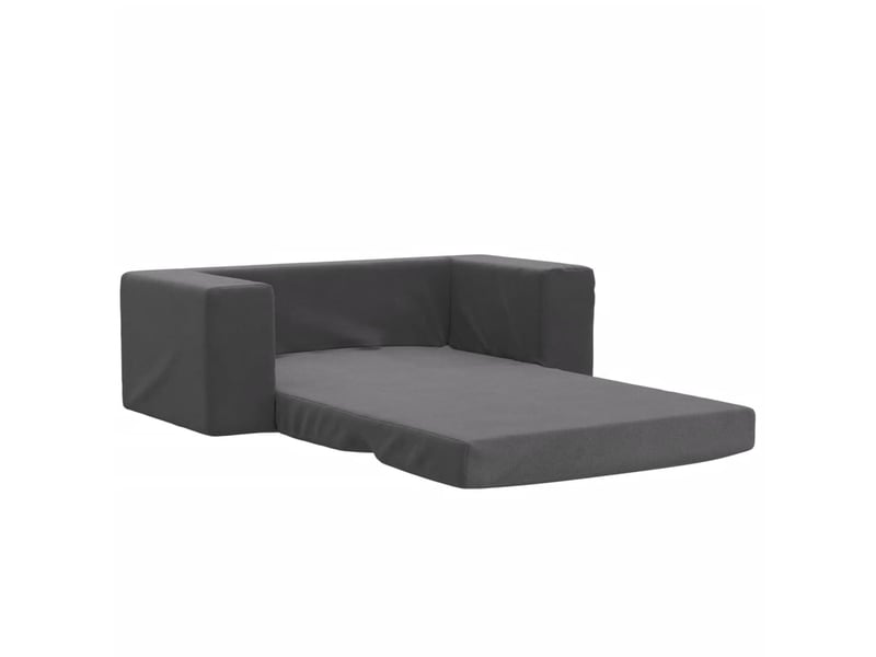  Canapé-lit pour enfants 2 places anthracite peluche douce  - Conforama D