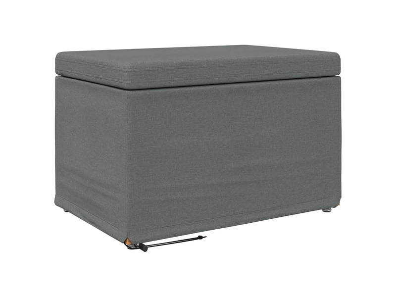  Tabouret bas, ottoman gris foncé 61x41x40 cm tissu et bois stratifié  - Conforama A