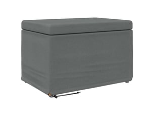 Tabouret bas, ottoman gris foncé 61x41x40 cm tissu et bois stratifié
