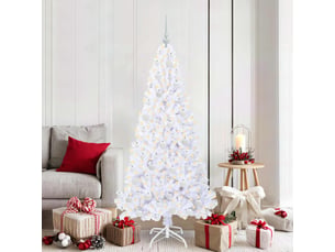 Sapin de noël artificiel, arbre de noël avec 300 led blanc 180 cm pvc et acier shl9126