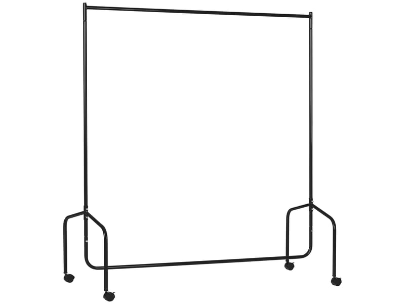  Portant à vêtements sur roulettes tringle 150 x 60 x 170 cm charge 140 kg gain de place mobile industriel en acier noir 21_0000105  - Conforama A
