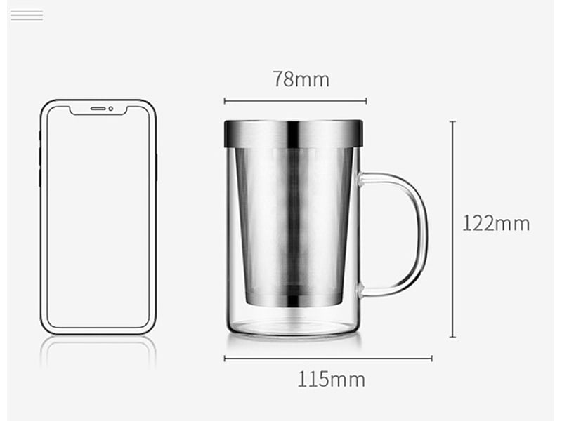  Mug et verre avec passoire 500ml  - Conforama B