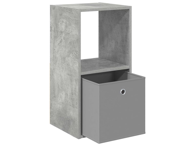  Table de chevet avec tiroir 2 pièces gris béton 35 x 32 x 68,5 cm  - Conforama E