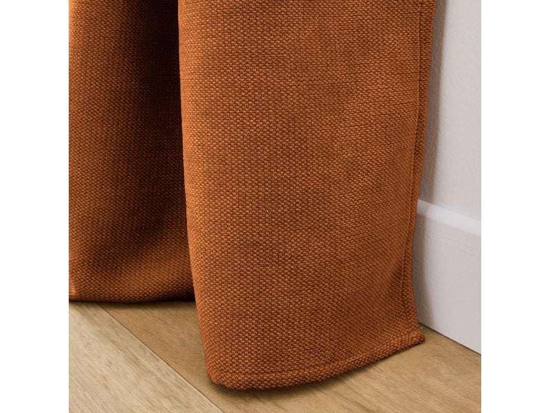  Lot de 2 rideaux à œillets 140 x 180 cm velours chenille cosi terracotta petite hauteur  - Conforama C