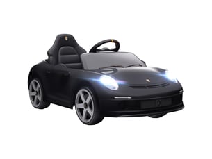 Voiture électrique pour enfants de 3 à 5 ans, télécommandée, avec musique, klaxon, port usb et ceinture de sécurité, noire.