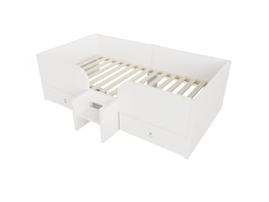 Lit simple 90x200 cm PHOEBE CAT   coloris blanc