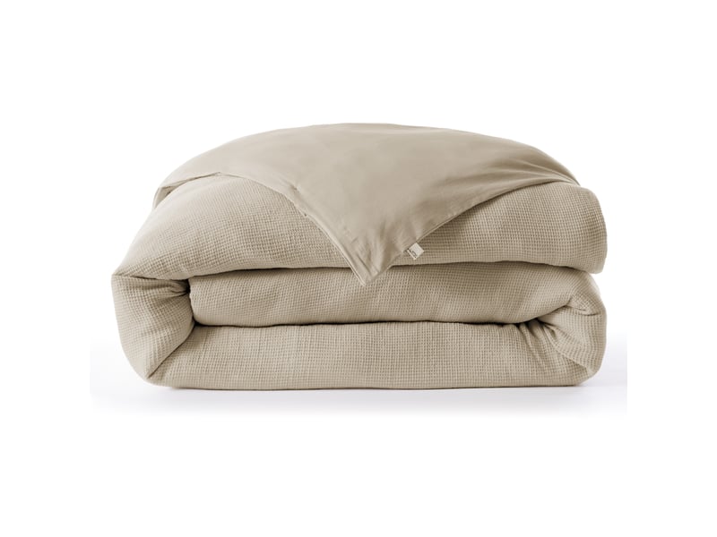 Housse de couette 260 x 240 cm 100% coton nid d’abeille uni olya ficelle 15062 - Conforama B