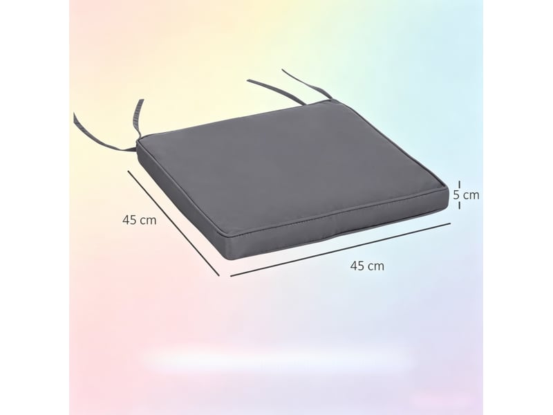  Lot de 2 coussins d’assise 45x45 cm avec liens de fixation gris foncé  - Conforama E