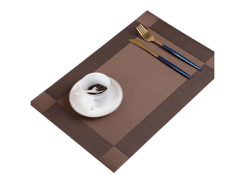  Lot de 8 sets de table en vinyle – résistants à l'usure et à la chaleur, marron, 45x30 cm  - Conforama A