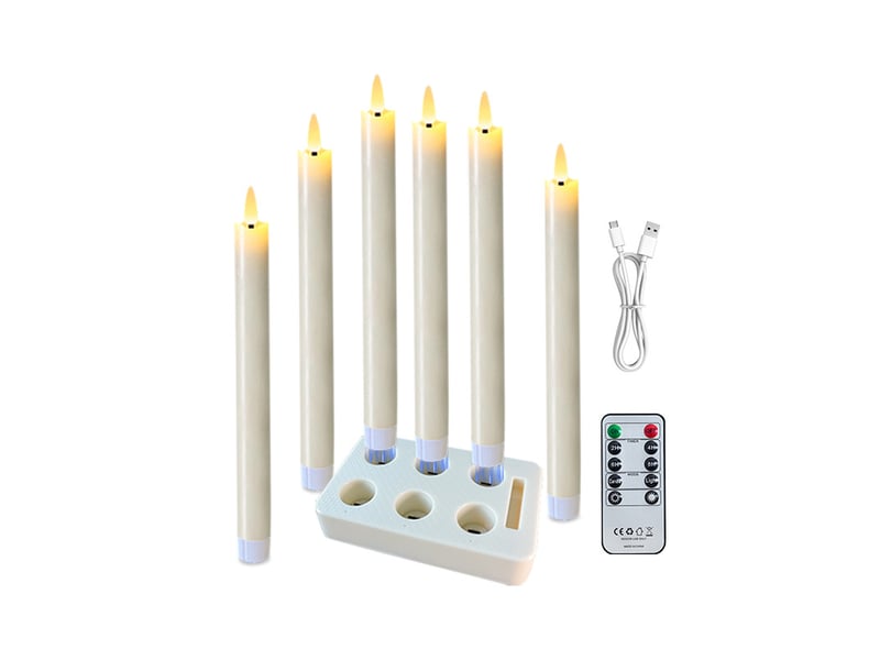  Bougies led rechargeables avec télécommande, couleur ivoire –  blanc  - Conforama A