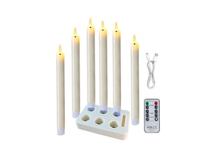 Bougies led rechargeables avec télécommande, couleur ivoire – blanc