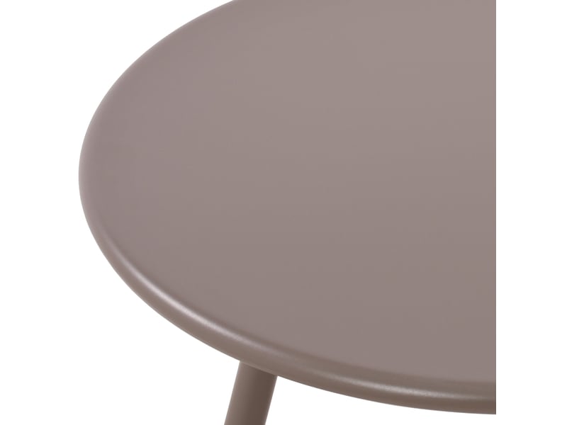 Table basse ronde intérieur extérieur en polypropylène couleur taupe – ø 60 cm résistante aux intempéries 10_0009234  - Conforama D