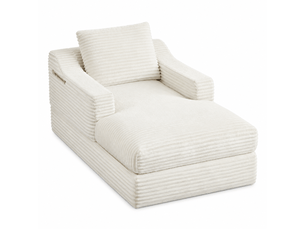Fauteuil convertible OKMYHOME Velours côtelé blanc vendu A l'unité