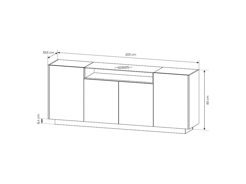  Buffet halefa, meuble 4 étagères, 103x40x83h cm beige Halefa - Conforama C