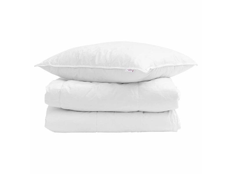  Duvet d'hiver avec oreiller 2 pcs - couette blanc plume de canard  - Conforama A