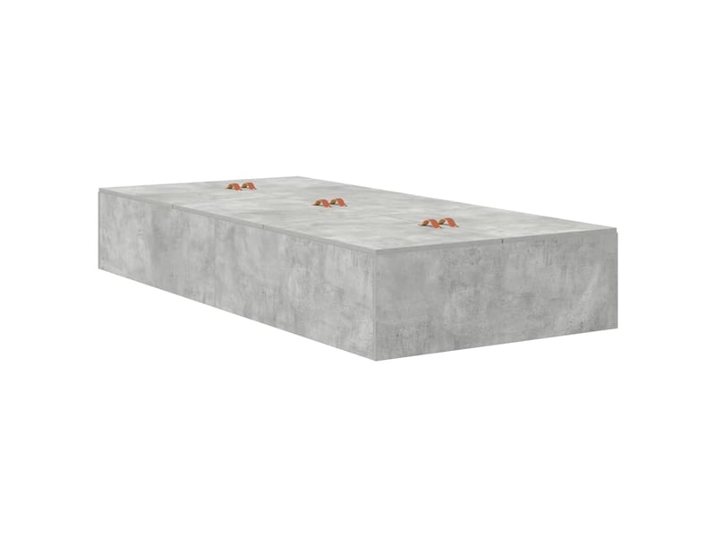  Lit simple- lit adulte -  cadre de lit avec rangement avec porte gris béton 80 x 200 cm  - Conforama D