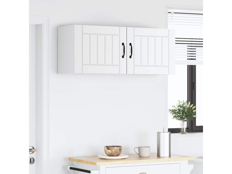  Meuble mural de cuisine | armoire de cuisine 2 pcs blanc bois d'ingénierie shl7924  - Conforama D