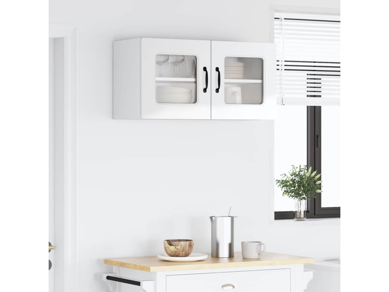  Meuble mural de cuisine | armoire de cuisine blanc brillant 80x31x40cm shl9263  - Conforama D