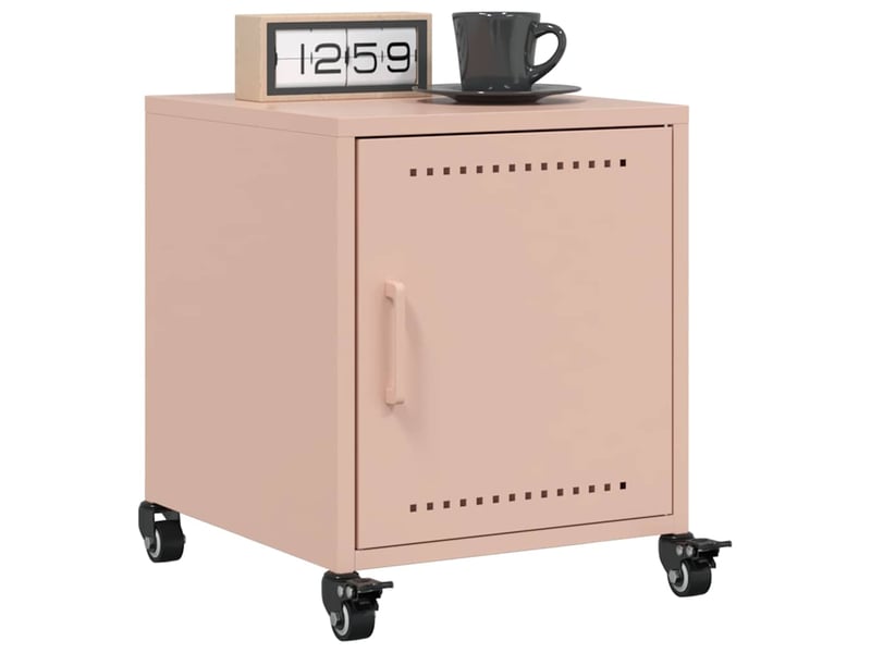  Table de chevet - cabinet de chevet - table de nuit rose 36x38,5x43,5 cm acier  - Conforama C