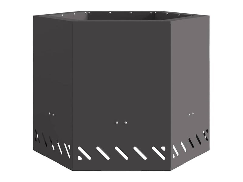 Brasero exterieur, foyer sans fumée noir 58x58x51 cm acier patiné - Conforama E