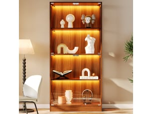 Vitrine coloris marron 4 étagère(s) KORFEE - 47.85 cmx80 cm