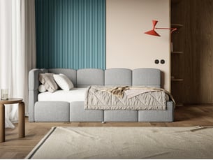 Lit 2 places 170x190 cm SELSEY Cloudy coloris gris
