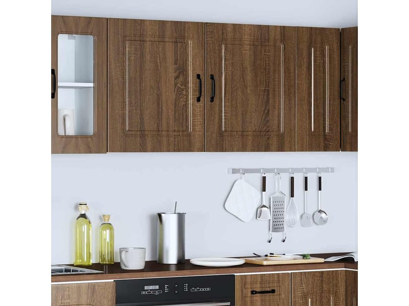  Meuble de rangement, armoires murales de cuisine kalmar en bois d'ingénierie chêne brun  - Conforama C