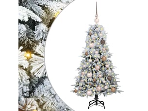 Sapin de noël, arbre de noël artificiel à branches articulées blanc 120 cm shl448