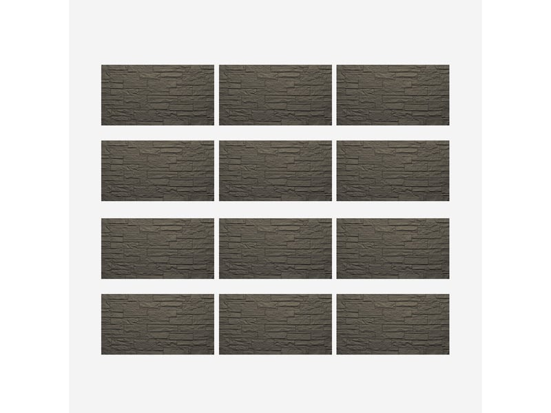 Panneau mural 3d effet pierre en polyuréthane 12 pièces 120x60 cm - noir  - Conforama C
